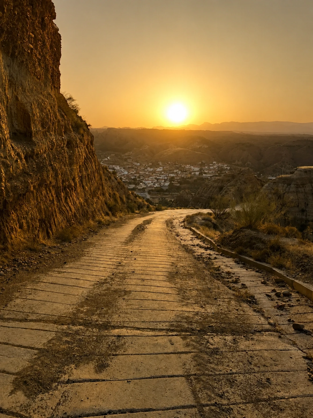 Camino entre cárcavas hacia Beas